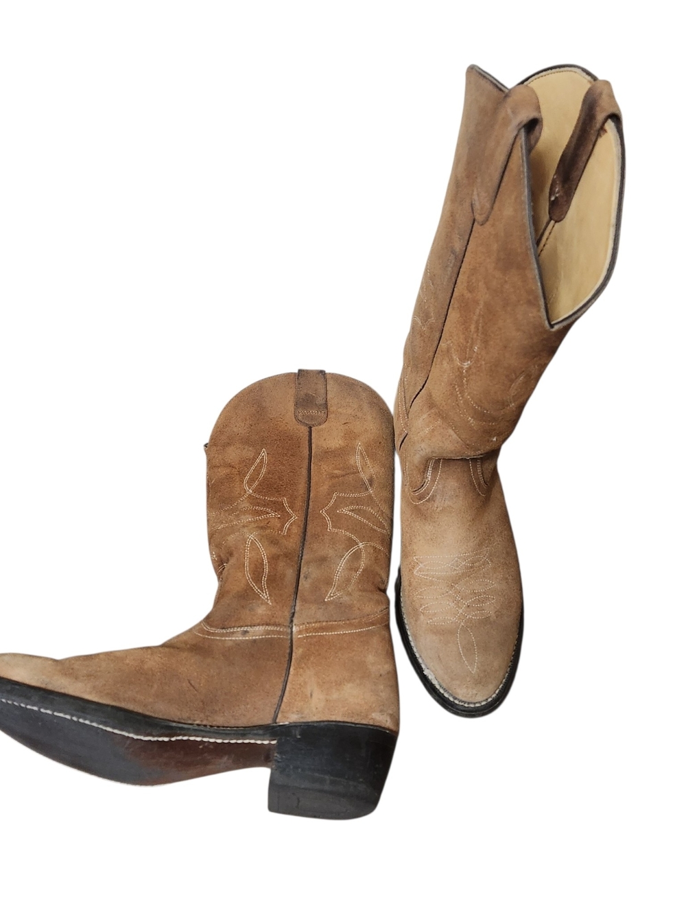 💐Vintage 70s 80s Levi's Orange Tab Suede Leather Cowboy Boots Women 6.5 M Rare - Picture 4 of 14